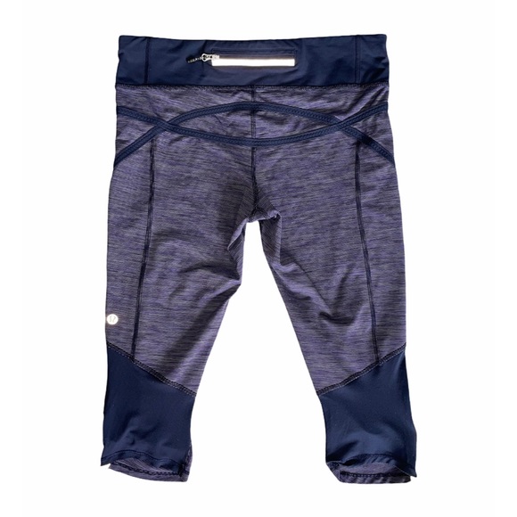 LULULEMON Run Pace Crop Legging tights Size 8 - Picture 3 of 9